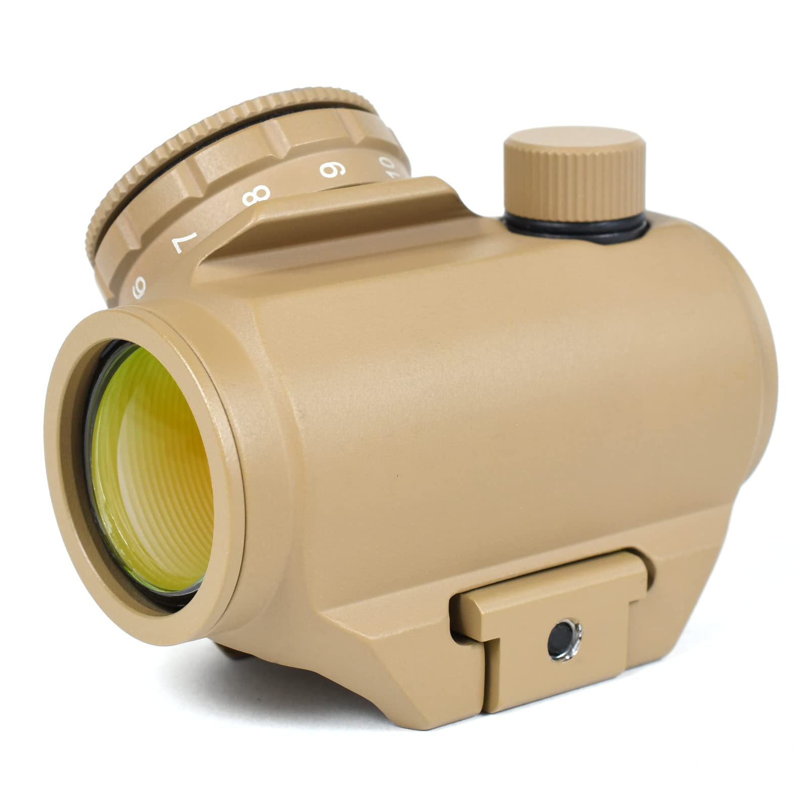 AT3 Tactical RD-50 amber lens close-up showing clarity