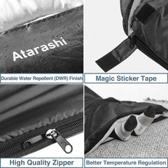 Atarashi hood and draft collar secure warmth in cool nights