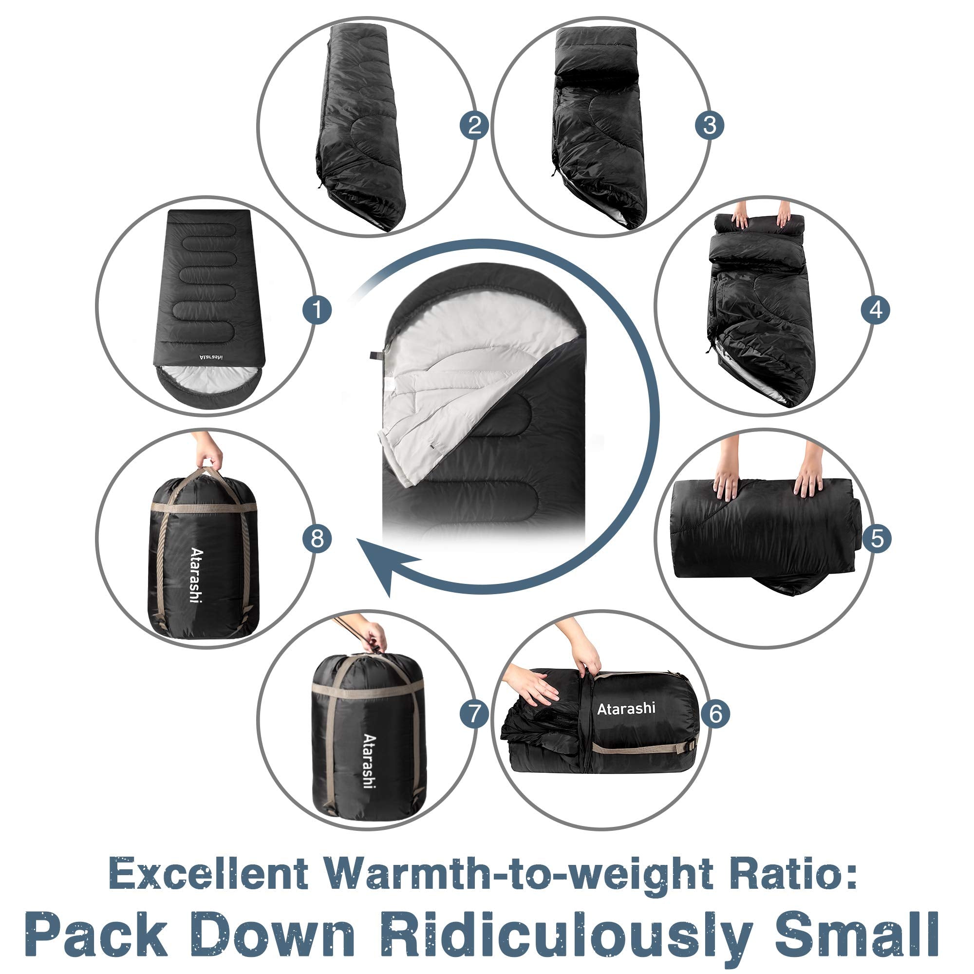 Atarashi dual-zip configuration enables two-person or single-use options