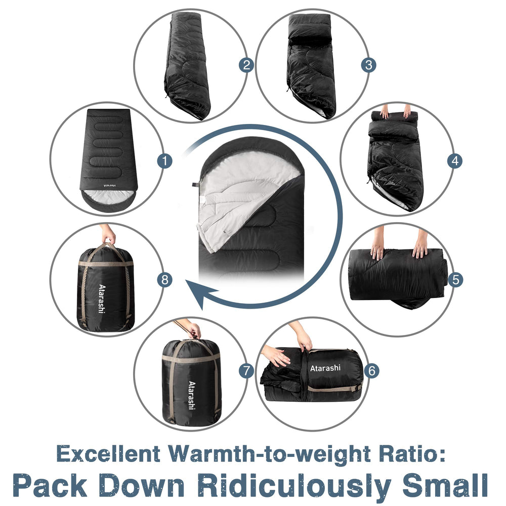 Atarashi dual-zip configuration enables two-person or single-use options