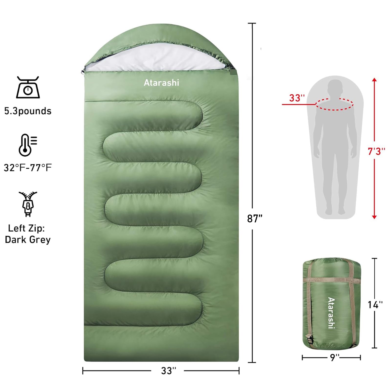 Atarashi sleeping bag in use on a hike demonstrates warmth and comfort for overnight camping