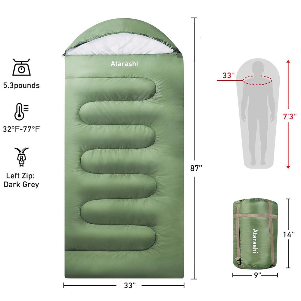 Atarashi sleeping bag in use on a hike demonstrates warmth and comfort for overnight camping