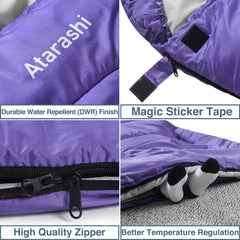 Atarashi wide sleeping bag half-circle hood focuses on head warmth and protection