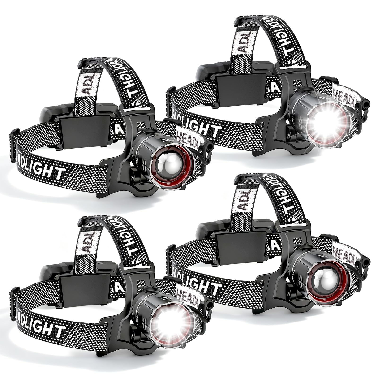 ATDOALL headlamp pack wide view demonstrates bright beams for outdoor adventures.