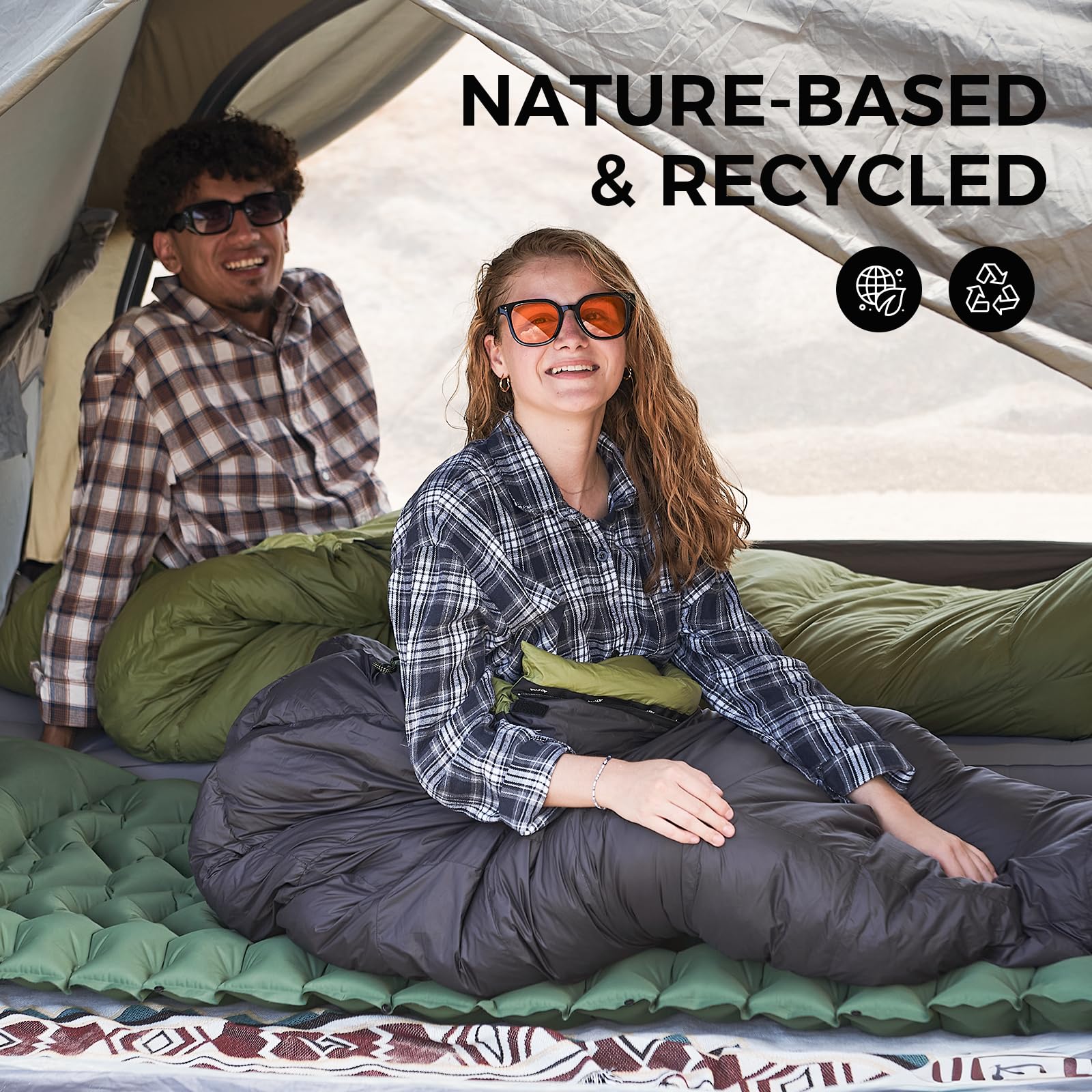 ATEPA down sleeping bag 15D nylon shell blocks moisture for damp environments