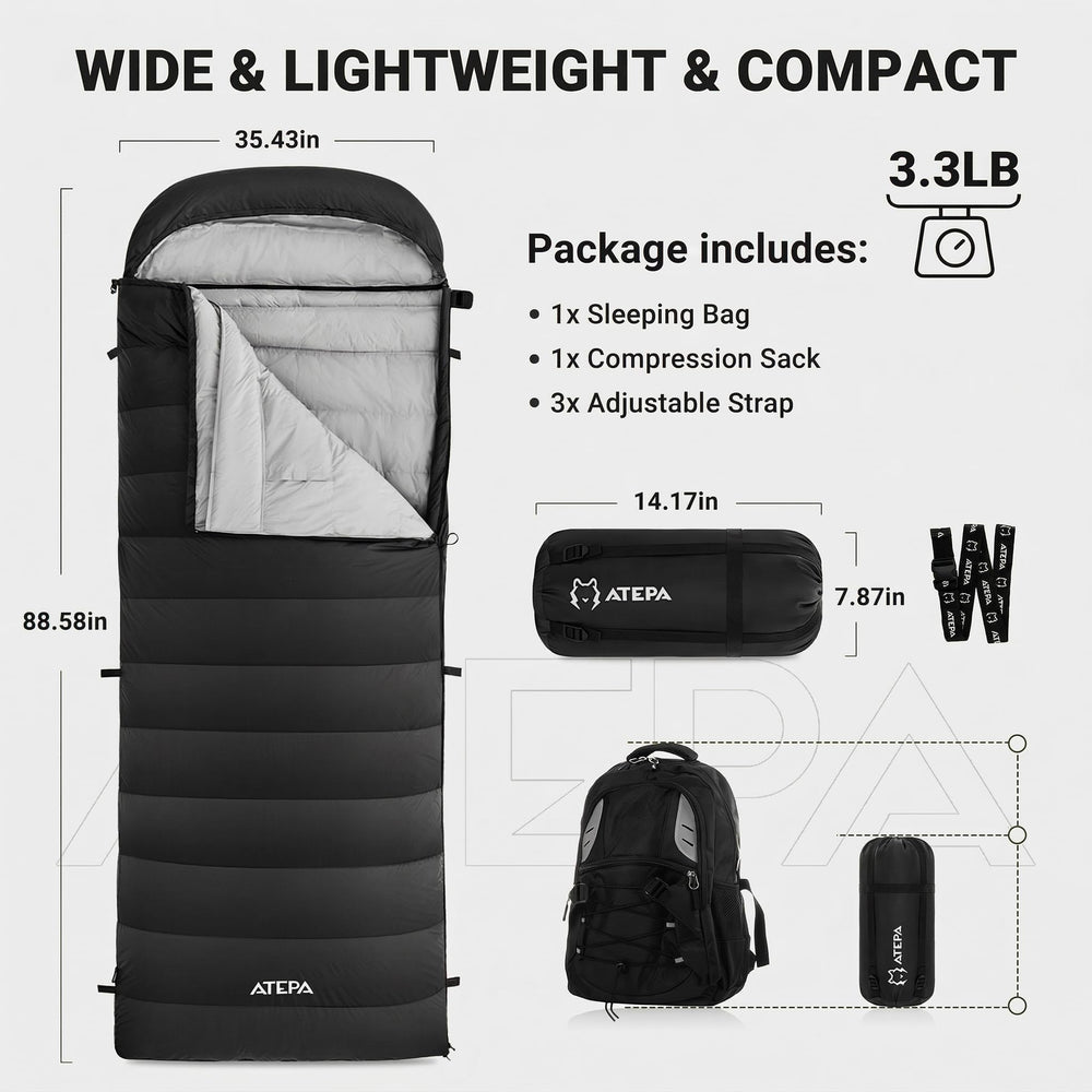 ATEPA ultralight packable design fits in a compact backpacking sack.