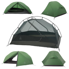 ATEPA ultralight tent front-angle view showing spacious interior for solo camping.