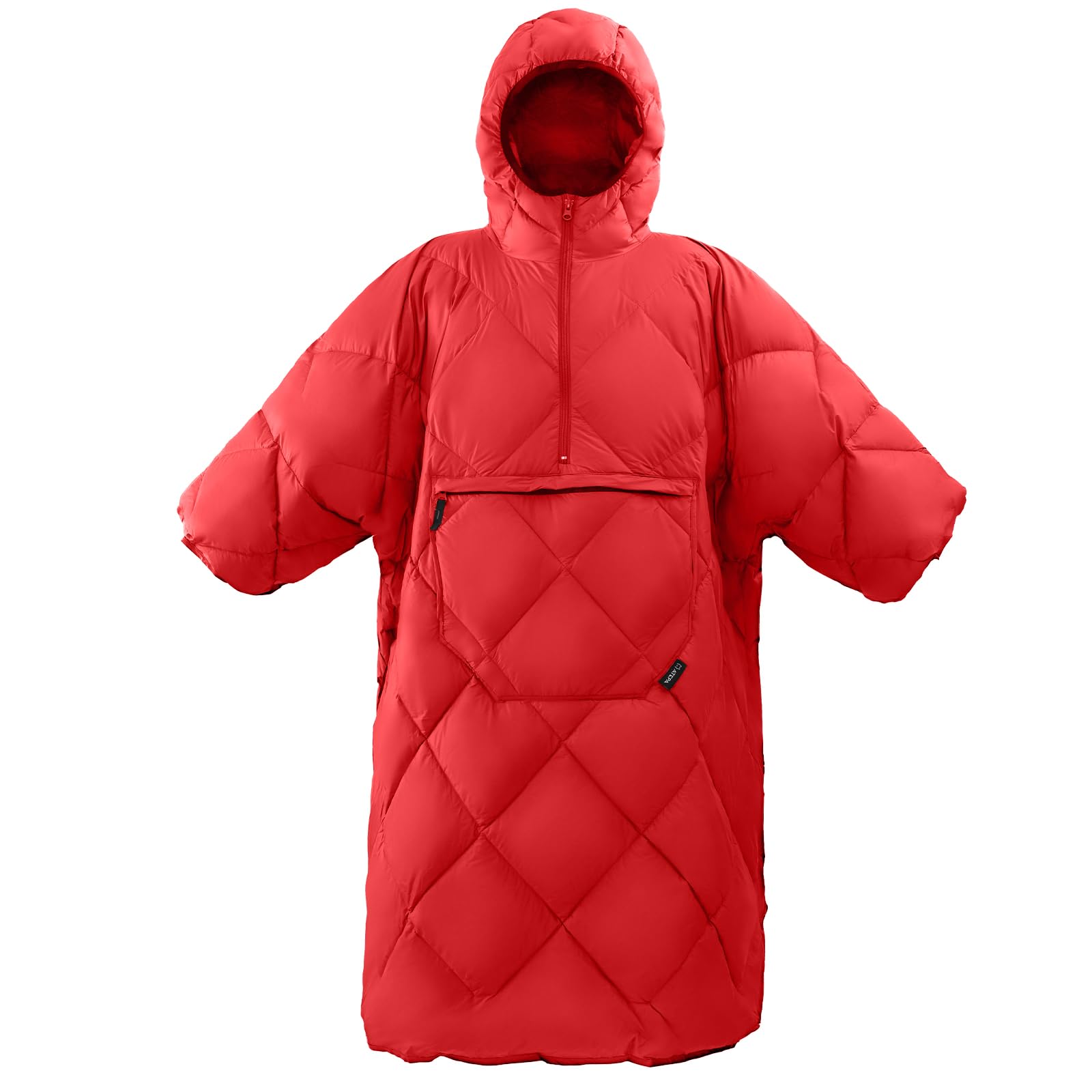 ATEPA wearable sleeping bag front view showing compact, packable warmth