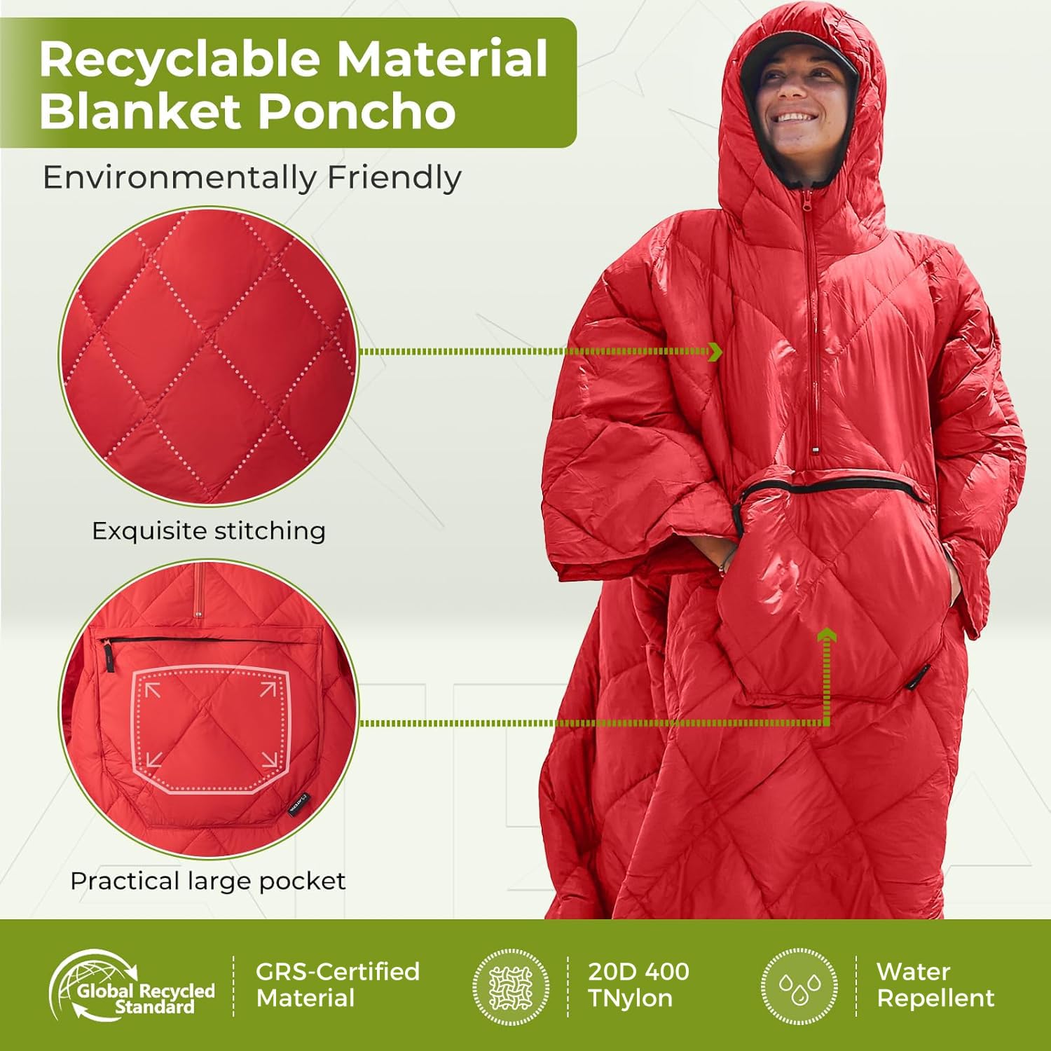 ATEPA wearable sleeping bag in pack with compact storage for backpackers