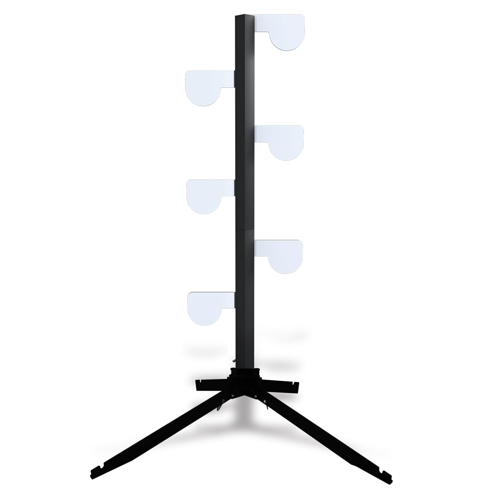 Atflbox AR500 dueling tree front view with six 4-inch paddles for rimfire training
