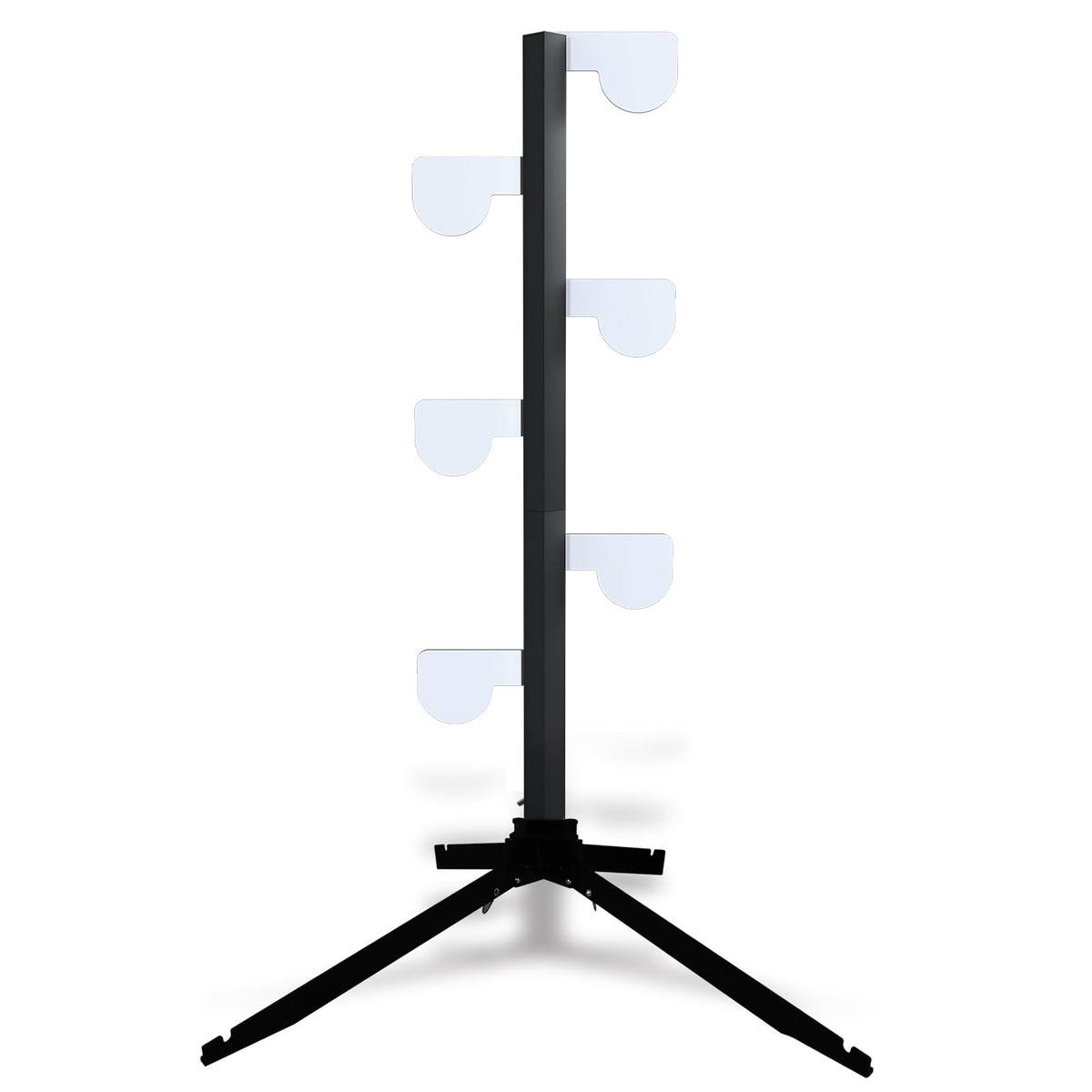 Atflbox AR500 dueling tree front view with six 4-inch paddles for rimfire training