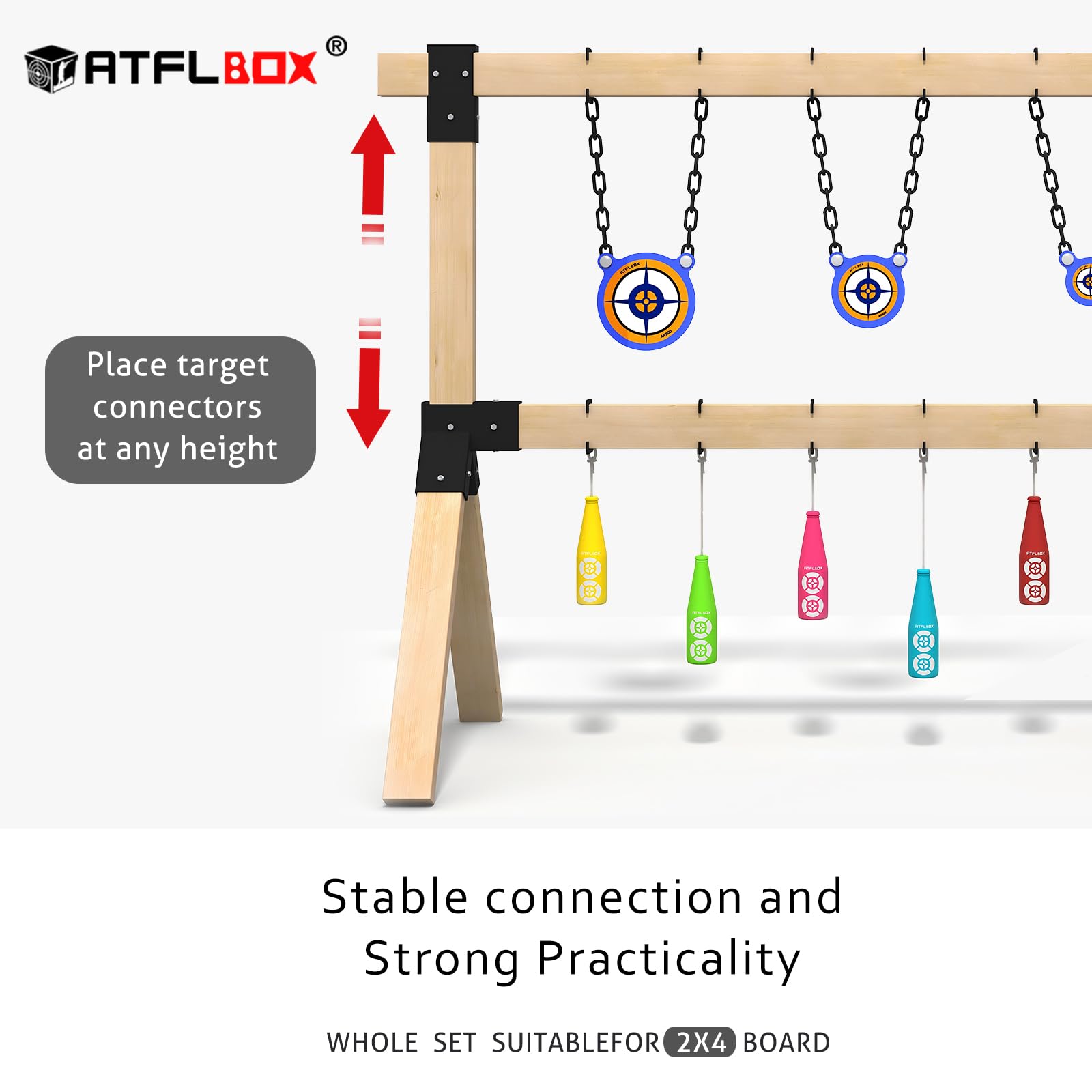 ATFLBOX T-connector horizontal piece for modular target layouts and customization