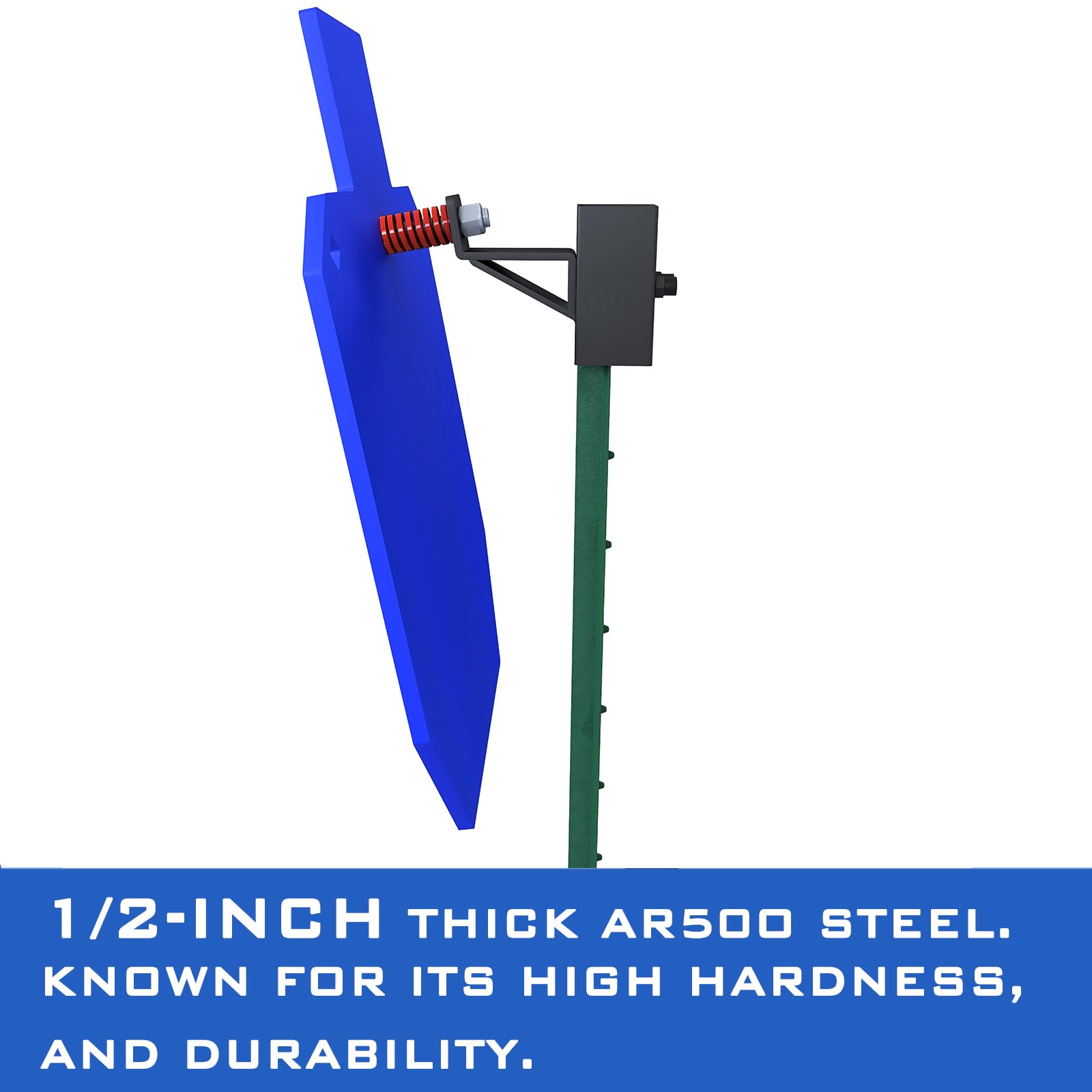 Atflbox T-post hanger secures targets quickly for fast setup.