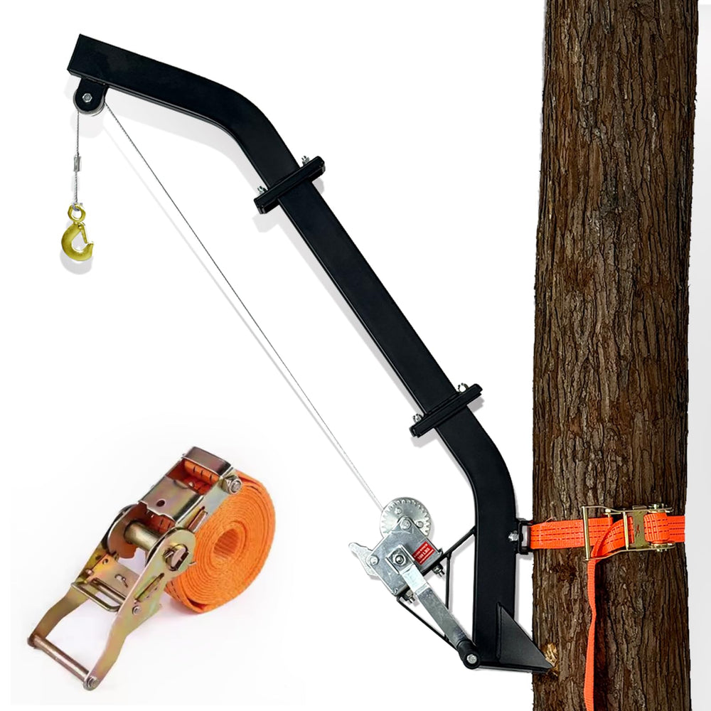Atflbox tree-mounted hoist with winch ready for field setup