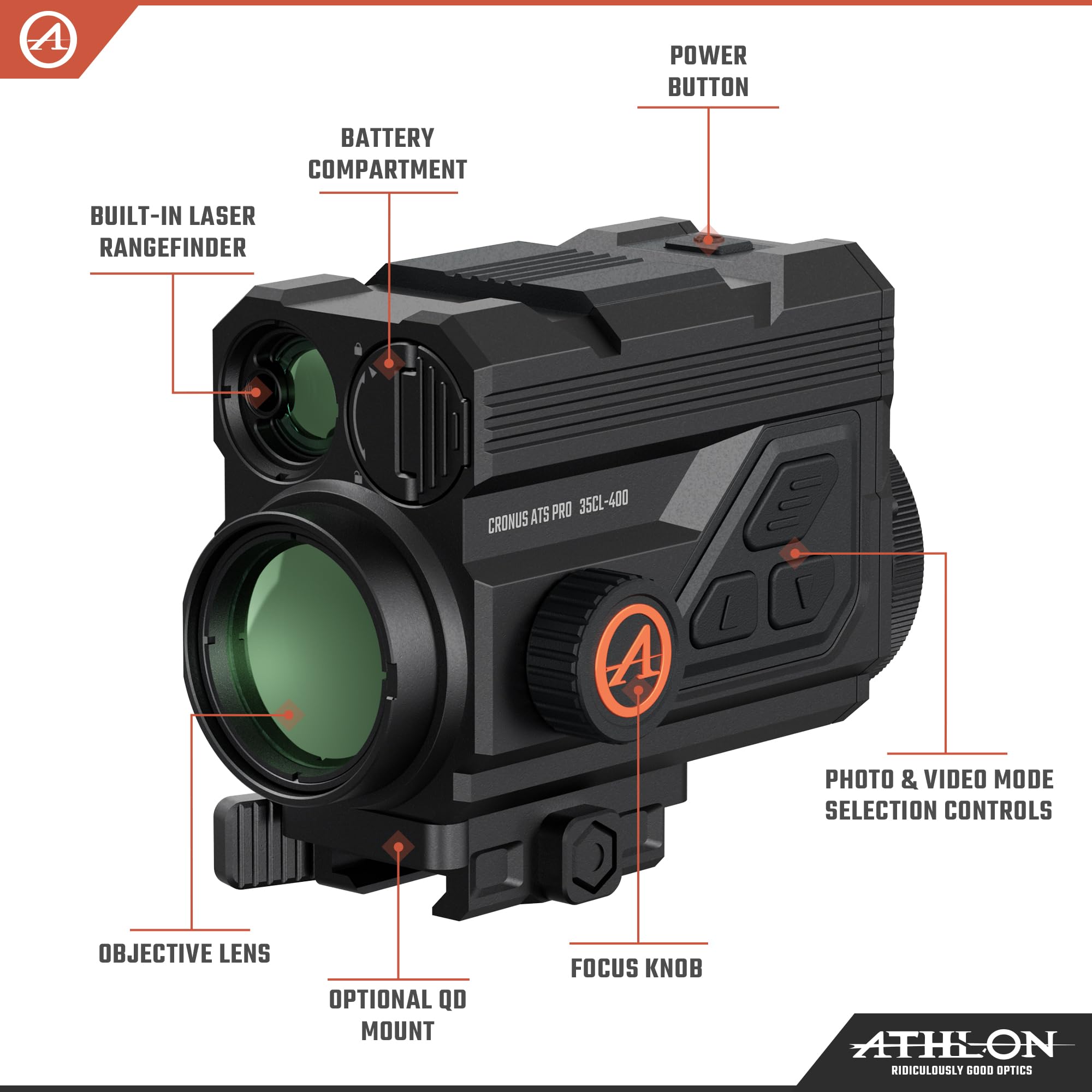 Athlon Cronus ATS PRO 35 CL-400 clip-on mounting fits most daytime scopes.