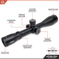 Athlon Optics Ares ETR 4.5-30x56 side focus provides parallax control for stable shots.