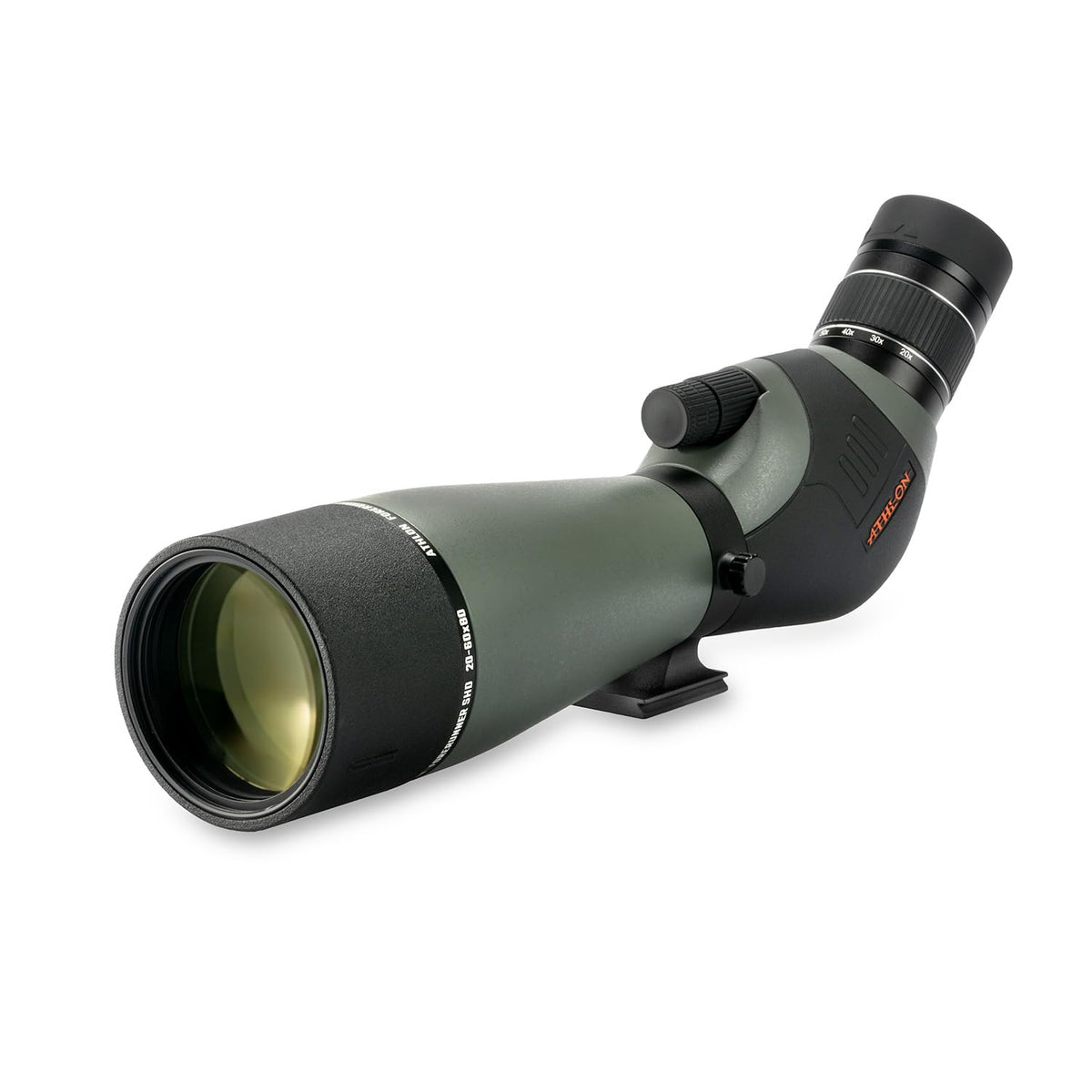 Athlon Optics Forerunner spotting scope with 20-60x80 zoom for distant subjects.
