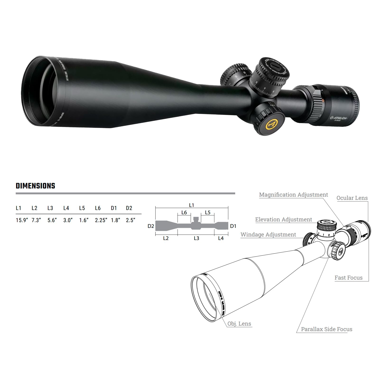 Athlon Optics Heras SPR 30mm main tube construction provides rugged durability under recoil