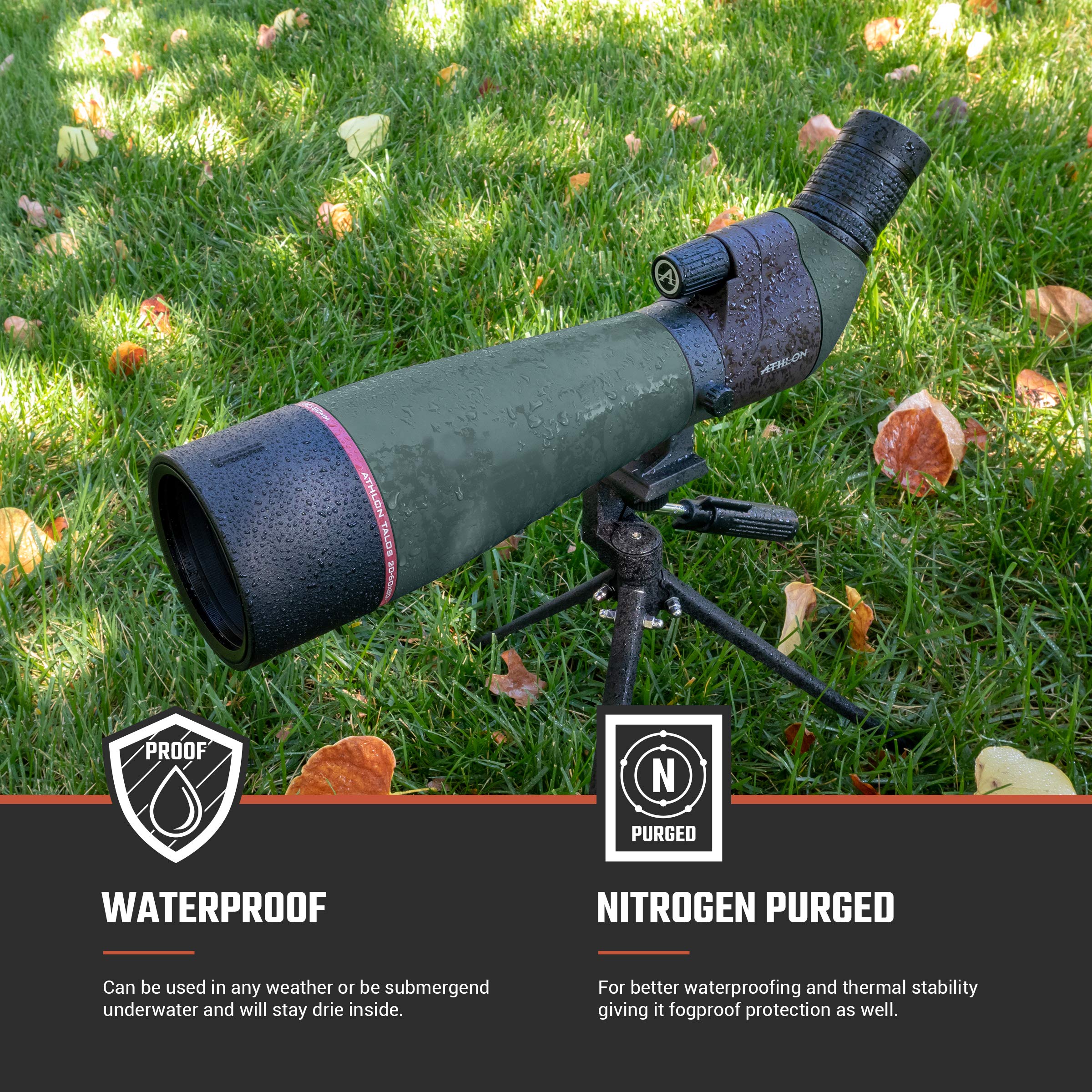 Athlon Talos tripod-mount area shows stable, flexible positioning.