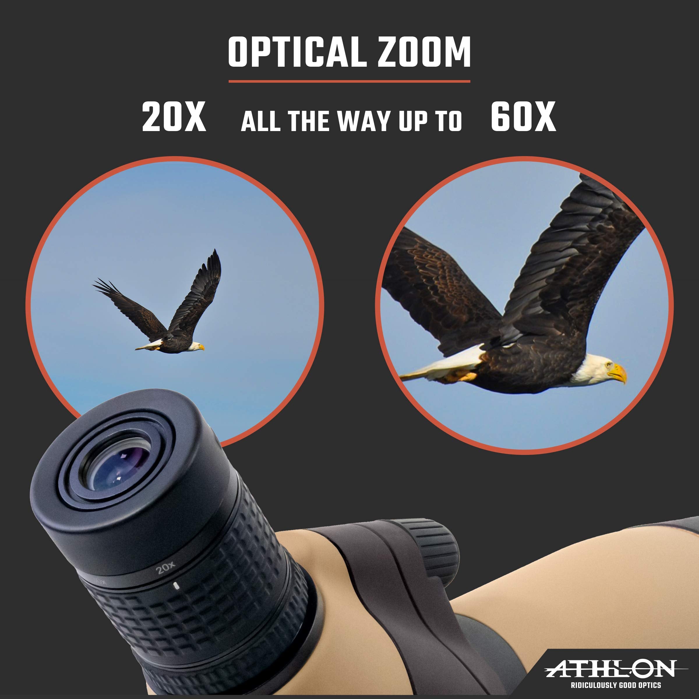 Athlon Optics Talos spotter weather protection highlights weatherproof design for harsh conditions.