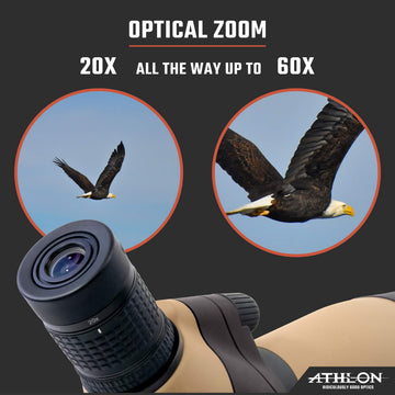 Athlon Optics Talos spotter weather protection highlights weatherproof design for harsh conditions.