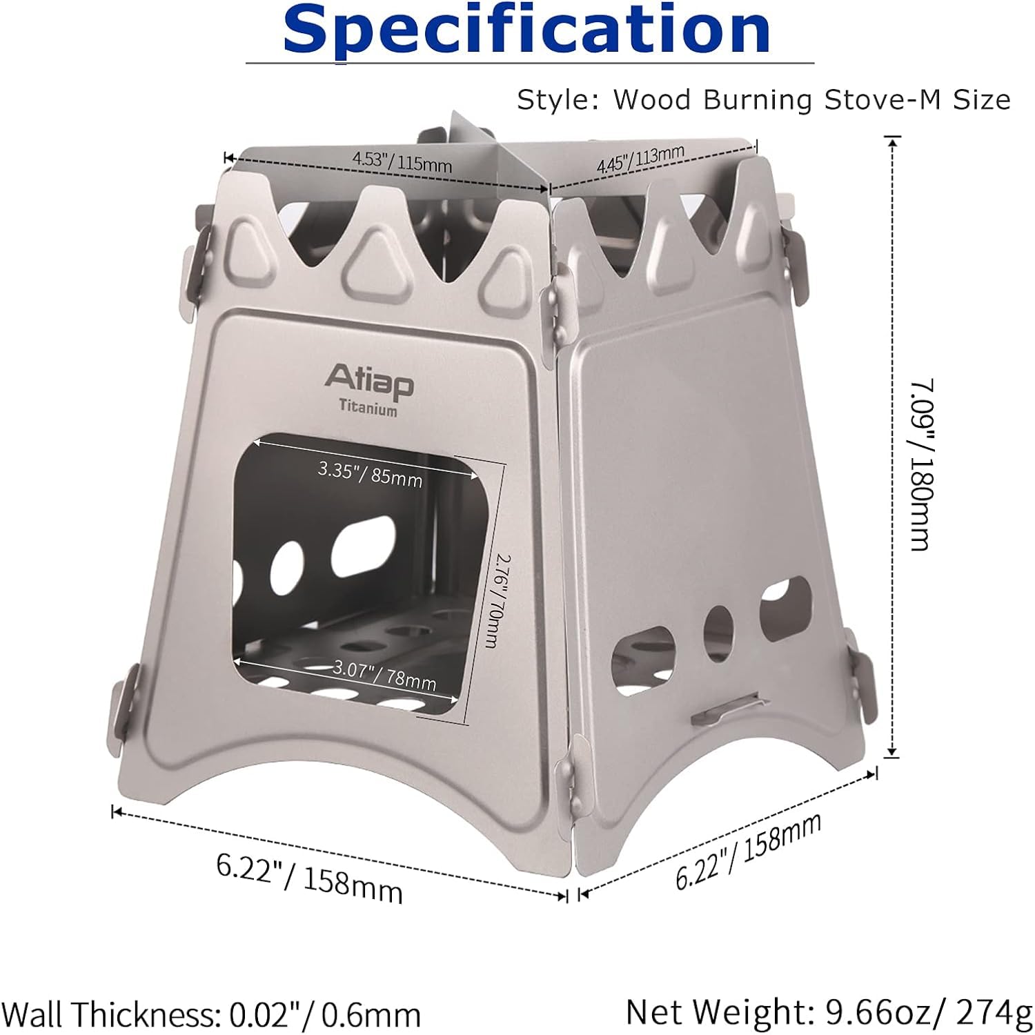 ATiAP Ultralight titanium stove assembled for quick camp cooking