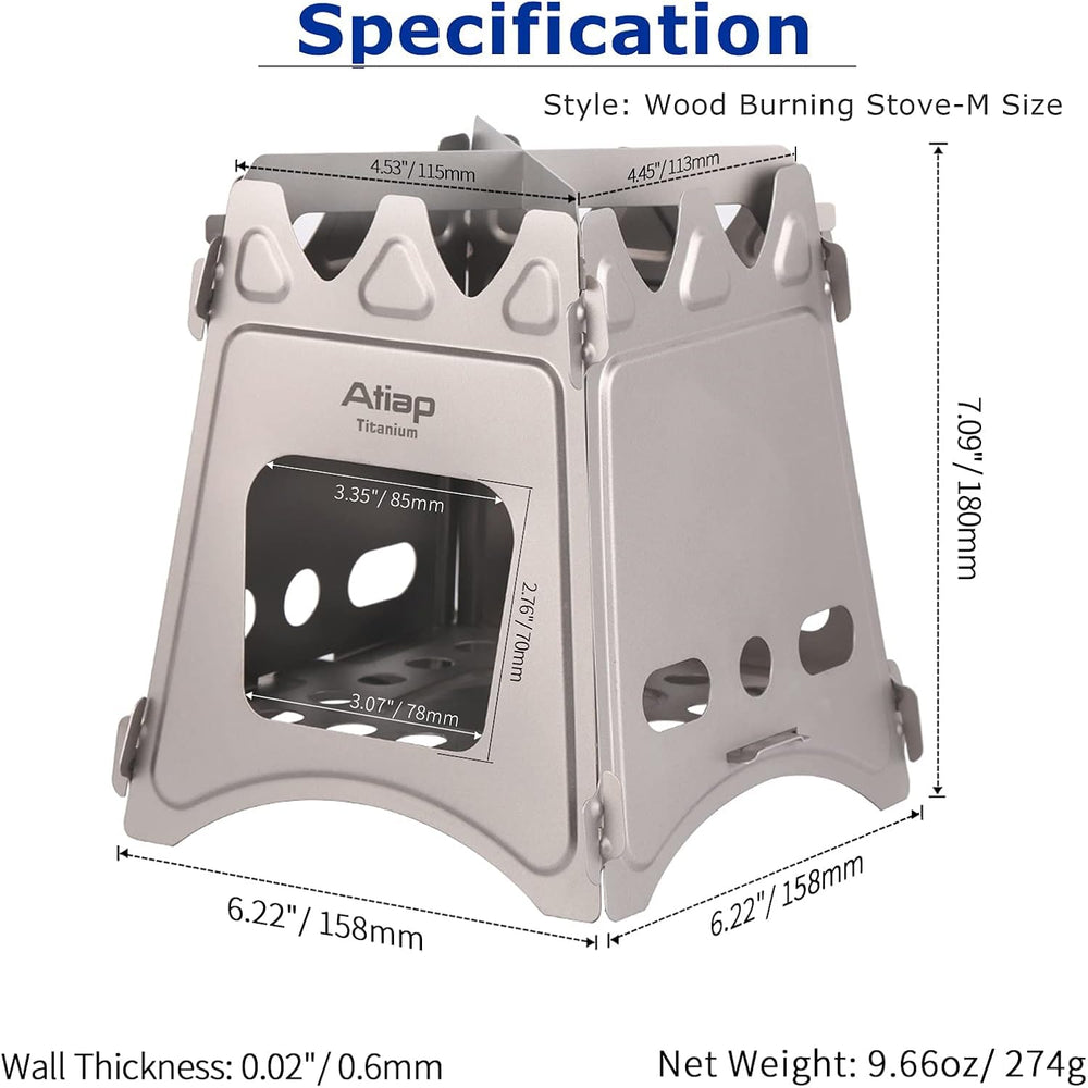 ATiAP Ultralight titanium stove assembled for quick camp cooking