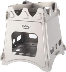 ATiAP Ultralight titanium wood stove front view for easy backpacking cooking