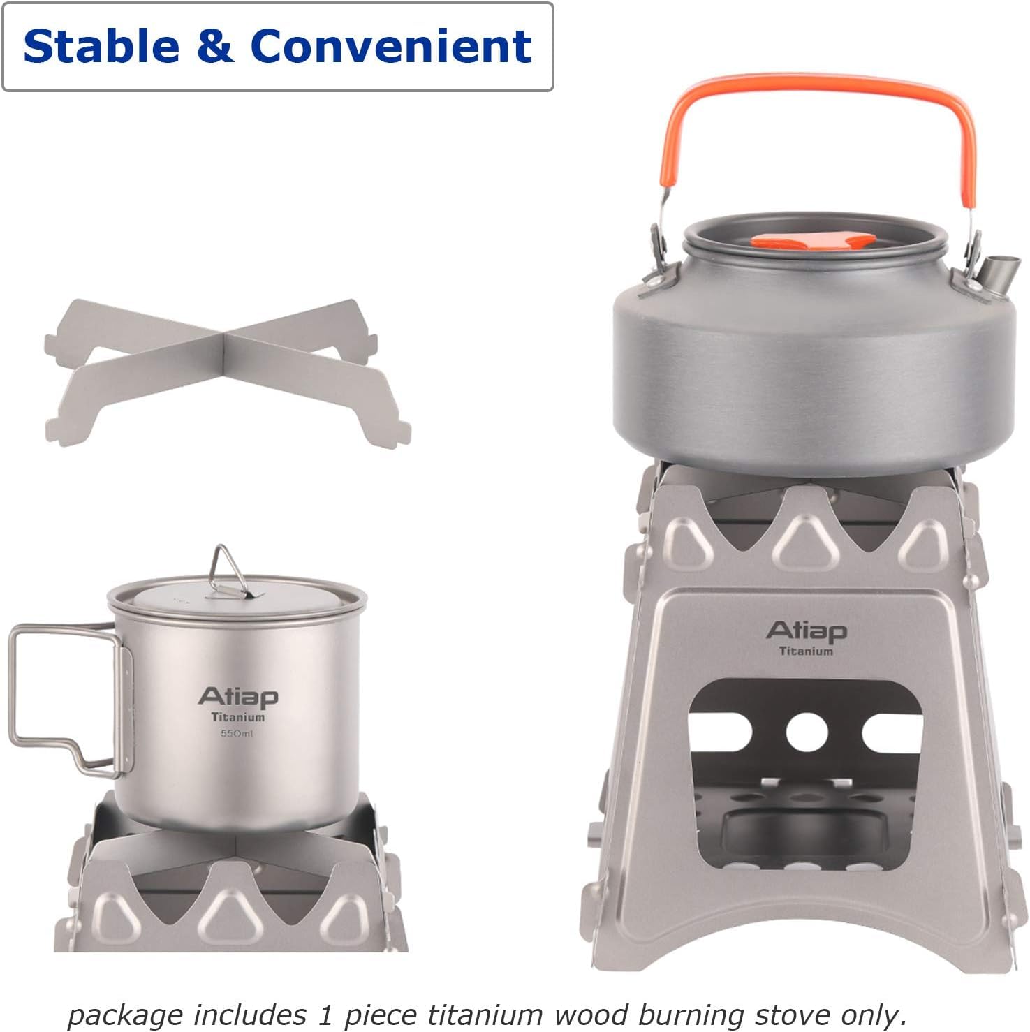 ATiAP Ultralight stove in use with wood fuel for outdoor meals