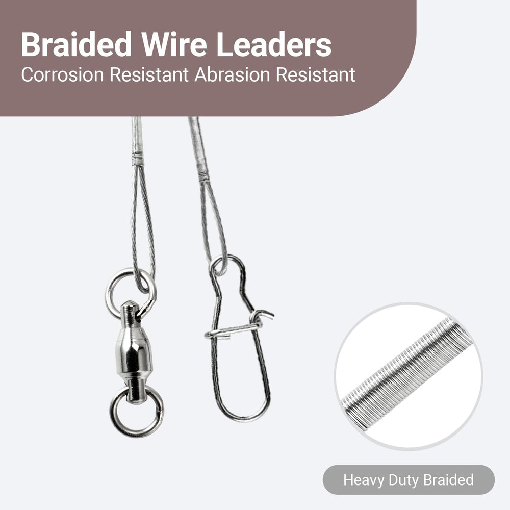 Atibin Rigs wire leader line in 15.8in length with stainless steel construction
