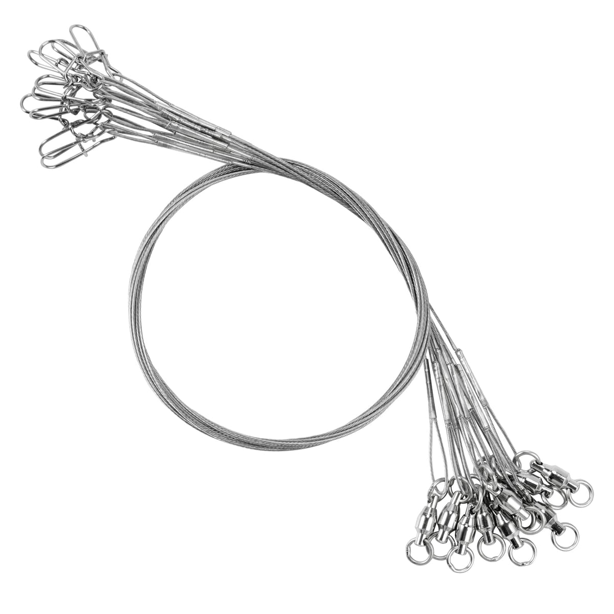 Atibin Rigs wire leader line with saltwater swivel snap, 50lb, 11.8in, 20pcs