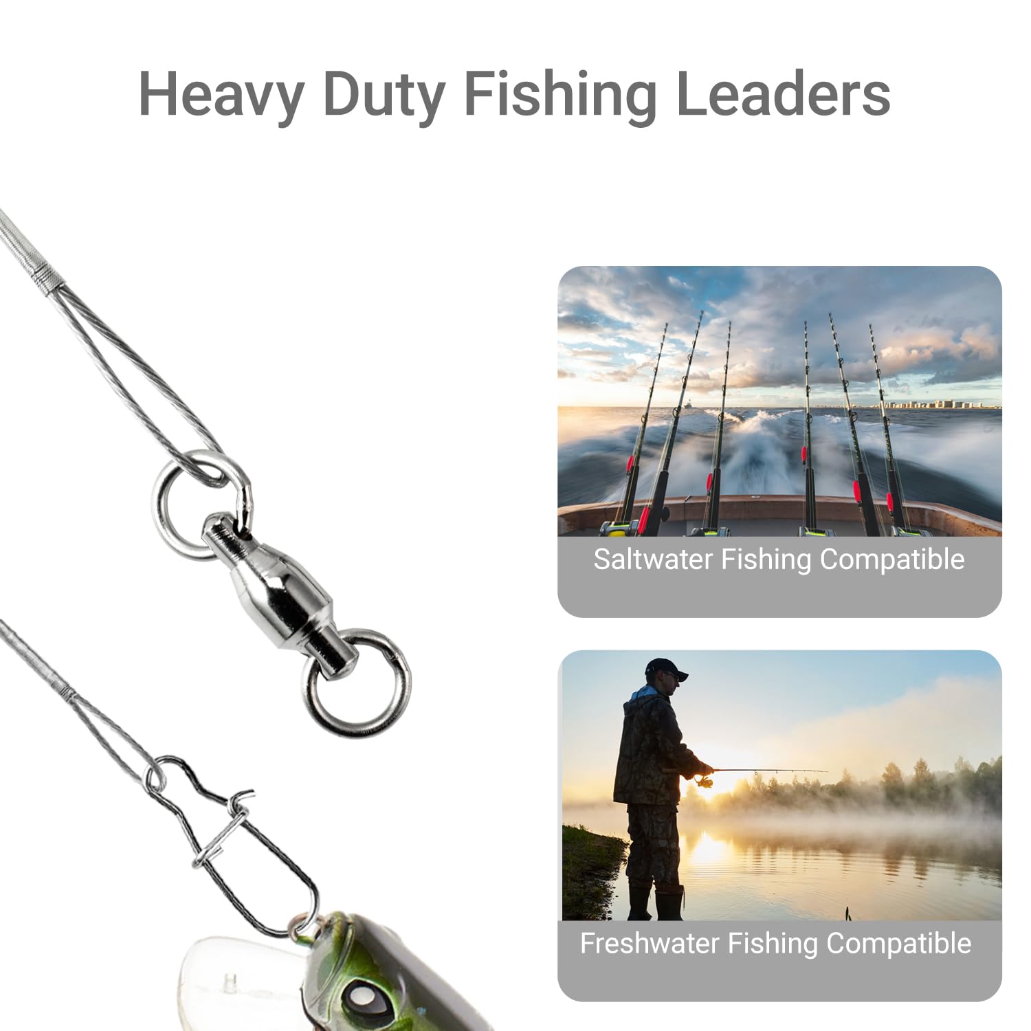 Stainless steel fishing leader line by Atibin Rigs for heavy-duty fishing