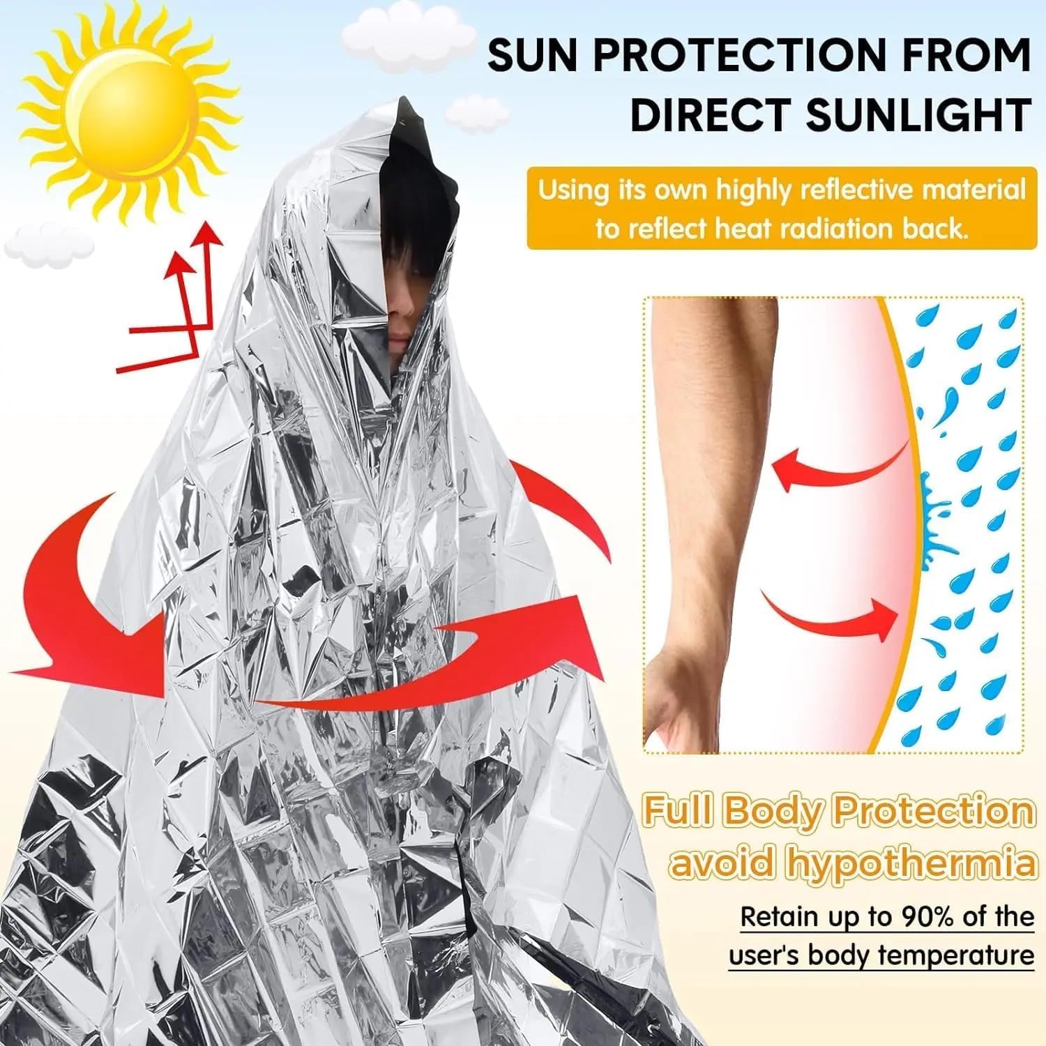 Atlas Adventure Equipment emergency blanket reusable and durable for repeated outdoor use.