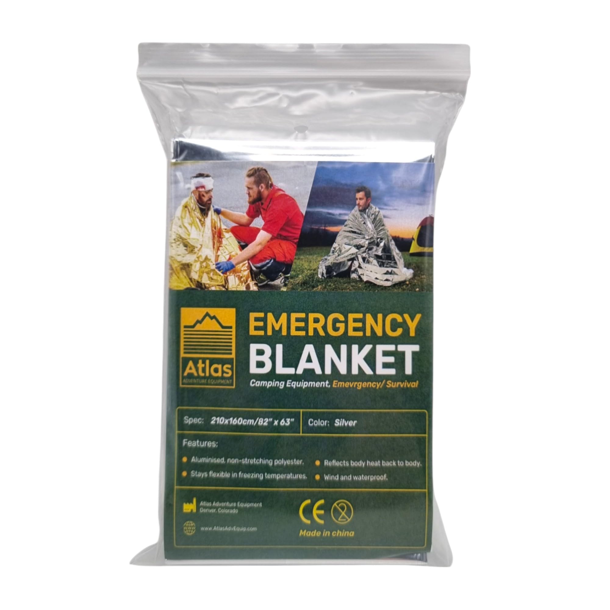 Atlas Adventure Emergency Blanket offering oversized coverage for cold-weather warmth