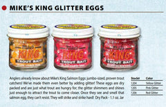 Atlas Mike's Glitter Egg closeup shows red shimmer for water visibility.