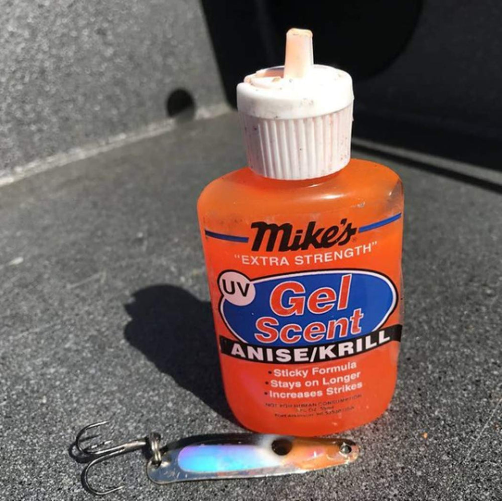Atlas Mike's 6308 UV Gel Scent Herring 2 oz bottle - label close-up
