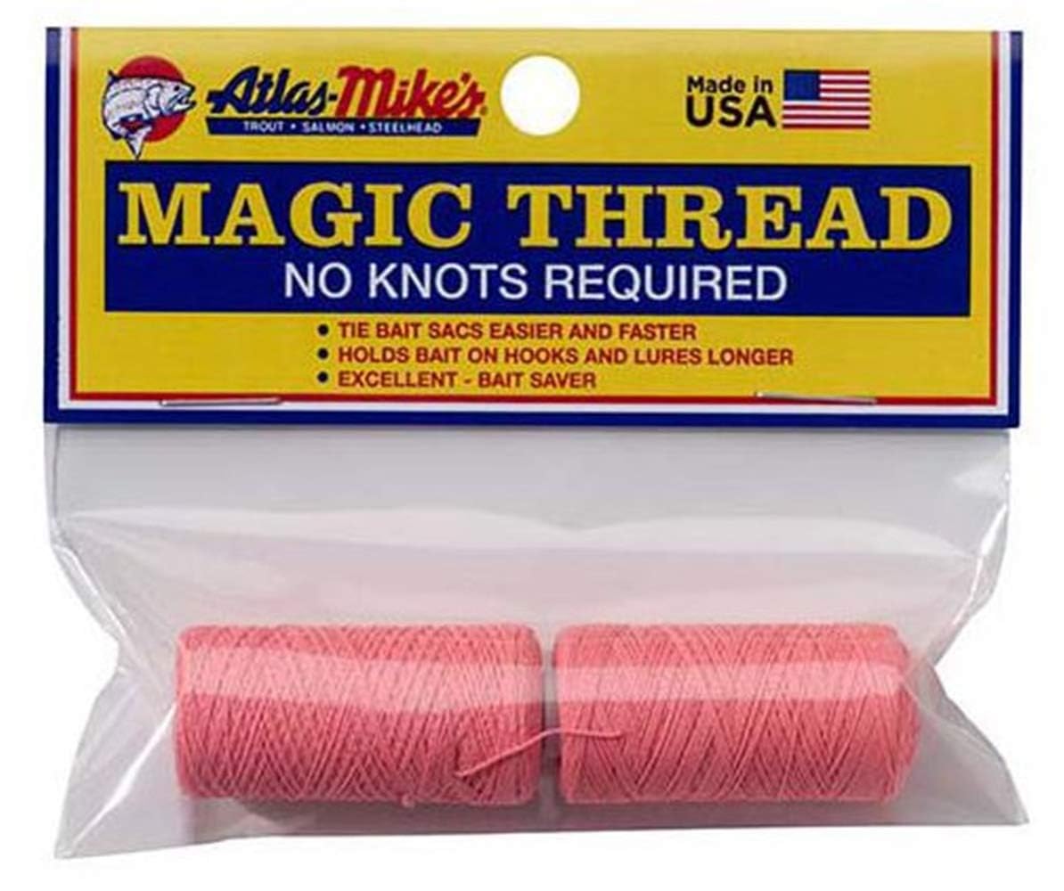 Two pink spools of Atlas Mike's 66025 Magic Thread
