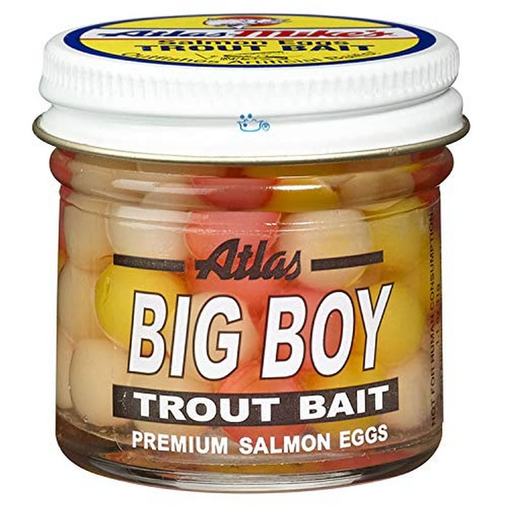 Atlas Mike's Big Boy Salmon Egg 208 packaging with jumbo eggs, ready for confident casting.