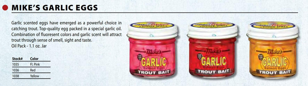 Pink Garlic Salmon Egg Trout Bait 1035 in 1.6 oz jar - Atlas Mike's