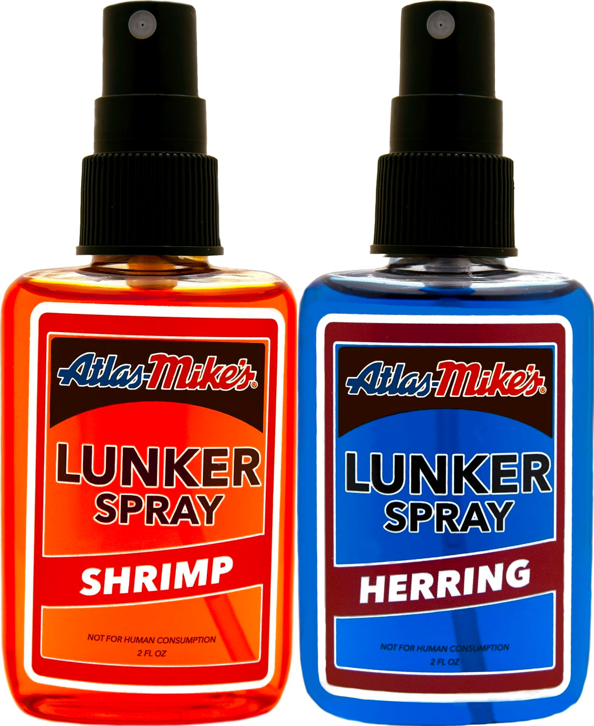 Two-bottle Atlas-Mike's Lunker Spray 2oz 2-pack with Herring and Shrimp scents