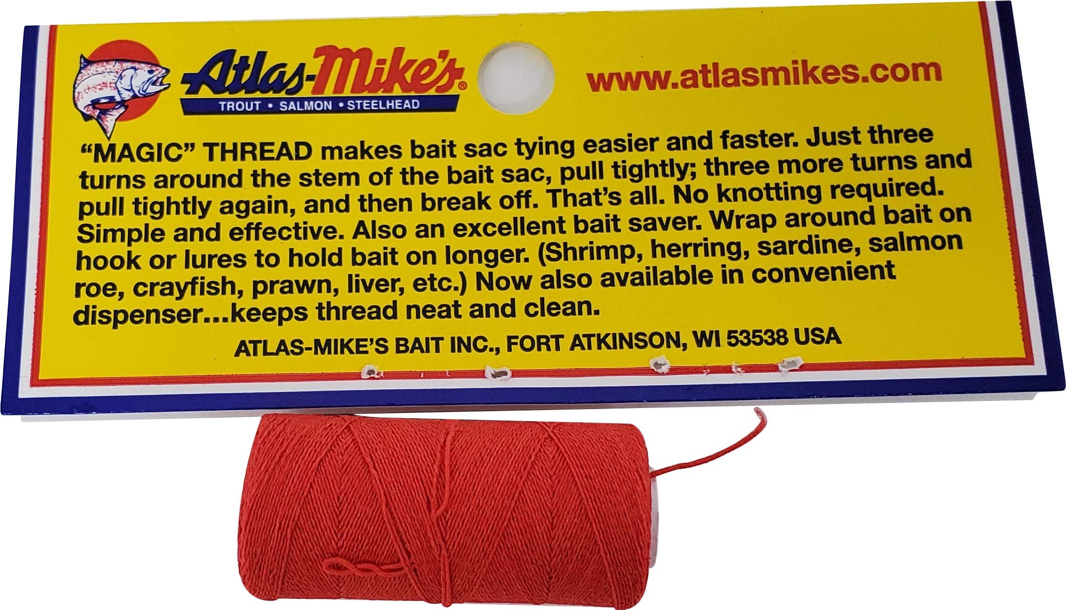 Atlas Mike's Magic Thread dispenser keeps line tidy and accessible.