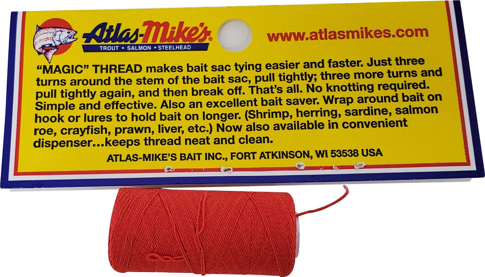 Atlas Mike's Magic Thread dispenser keeps line tidy and accessible.