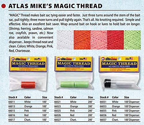 Atlas Mike's Magic Thread rugged packaging protects the spool outdoors.