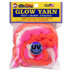 Atlas Mike's Rainbow UV Glow Yarn in pink for vibrant, productive trout and salmon flies.