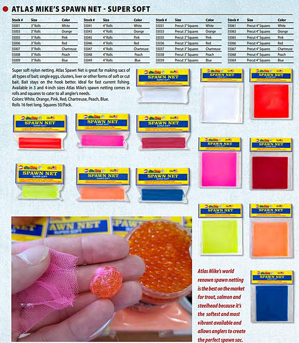 Using the spawn net to create bait sacs for salmon eggs or cut bait in fast current