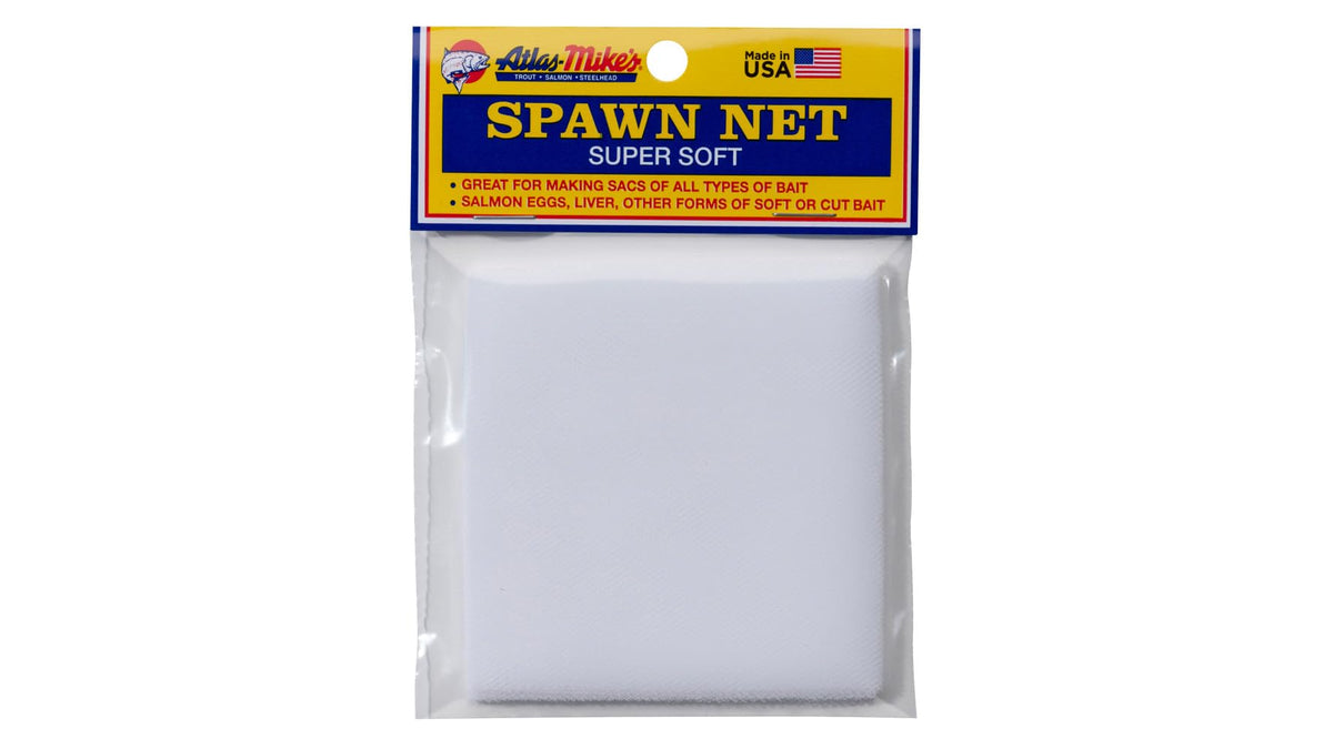 Atlas Spawn Net 3x3 bait sacs for salmon eggs and soft bait, enabling versatile bait containment.