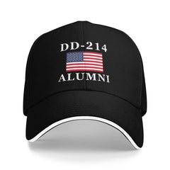 Atmostcards DD214 Alumni hat front design for pride and daily wear.