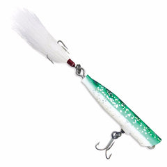 Atom 65PB M Striper Swiper Mackerel front view enhances surface disturbance to attract predatory game fish.