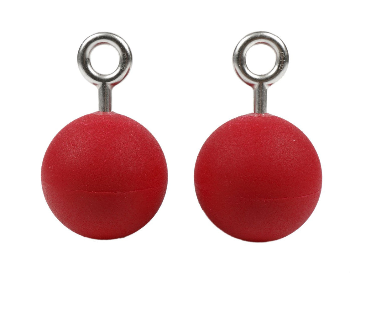 Atomik Climbing Hanging Ninja Balls red 3-5 inch pair for grip training.