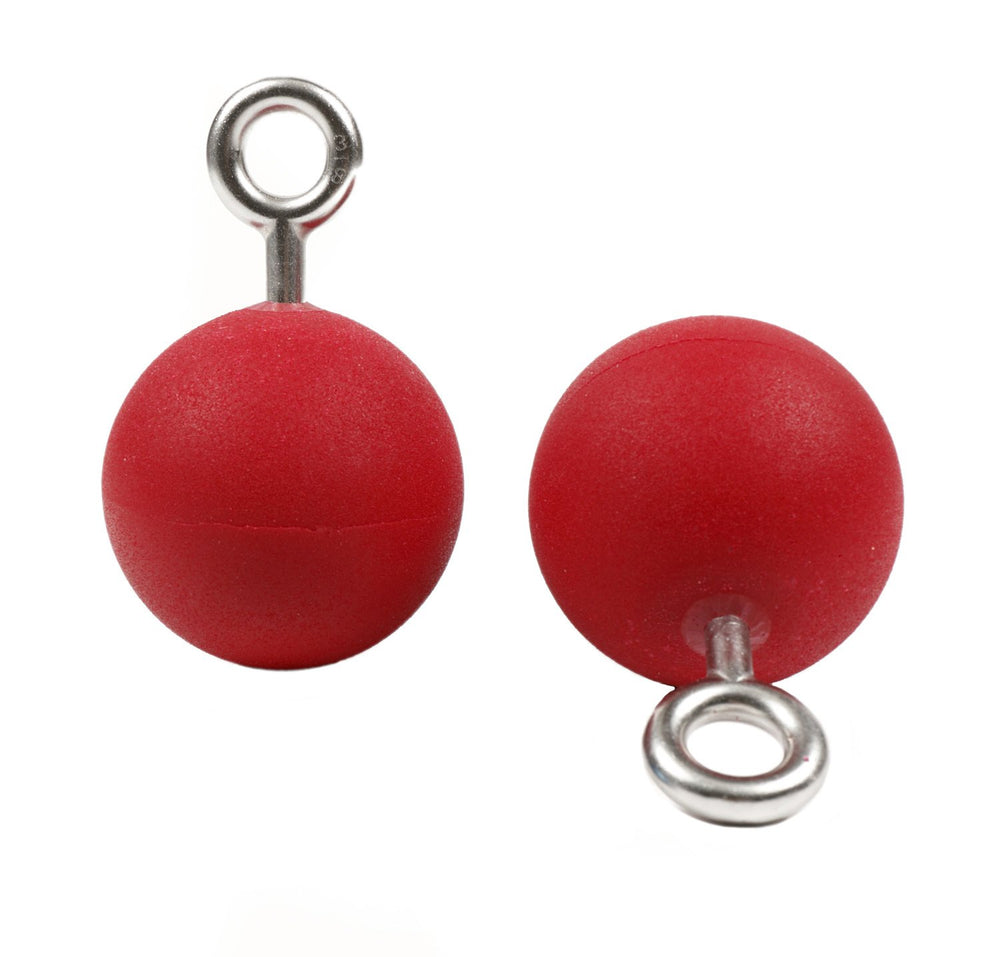 Atomik Climbing Ninja Balls red packaging and care tips.